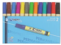 חבילת 12 טוש פרמננטי מעורב צבעים 70