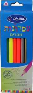 עפרונות צבעוניים עבים זוהרים 1/6