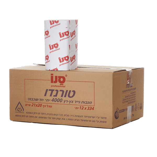 נייר ניגוב ידיים צץ רץ טורנדו סנו 4000 יחידות
