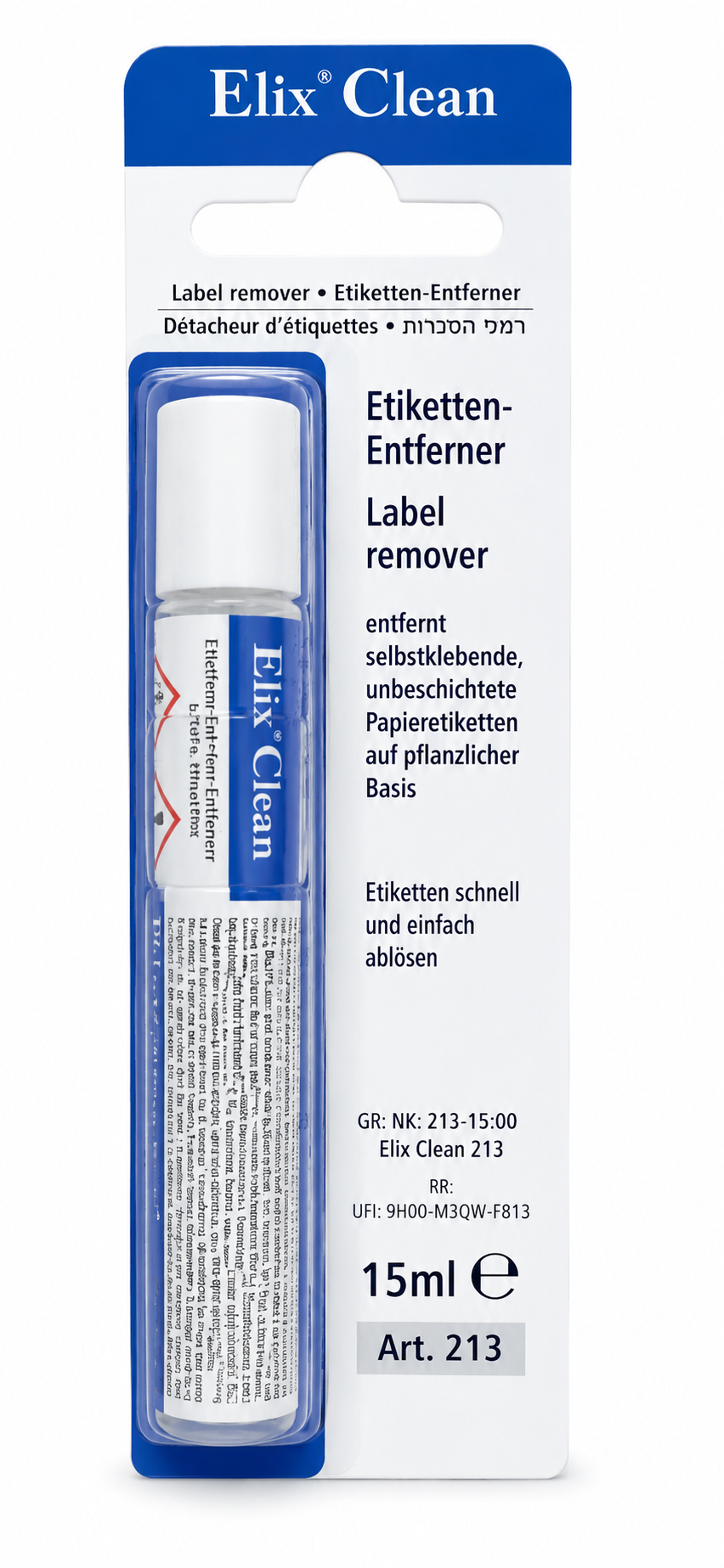 טוש מסיר מדבקות ומרקרים 15 מ”ל ELIX CLEAN
