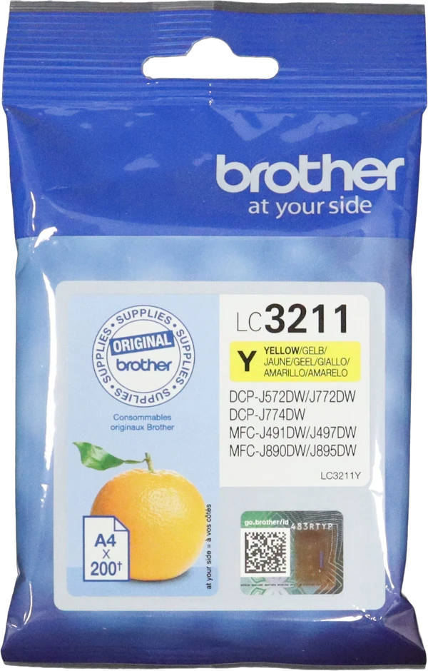 ראש דיו מקורי ברדר צהוב LC3211Y/497