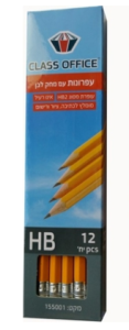 חבילת עפרונות עם מחק מחודד זפיר צהוב
