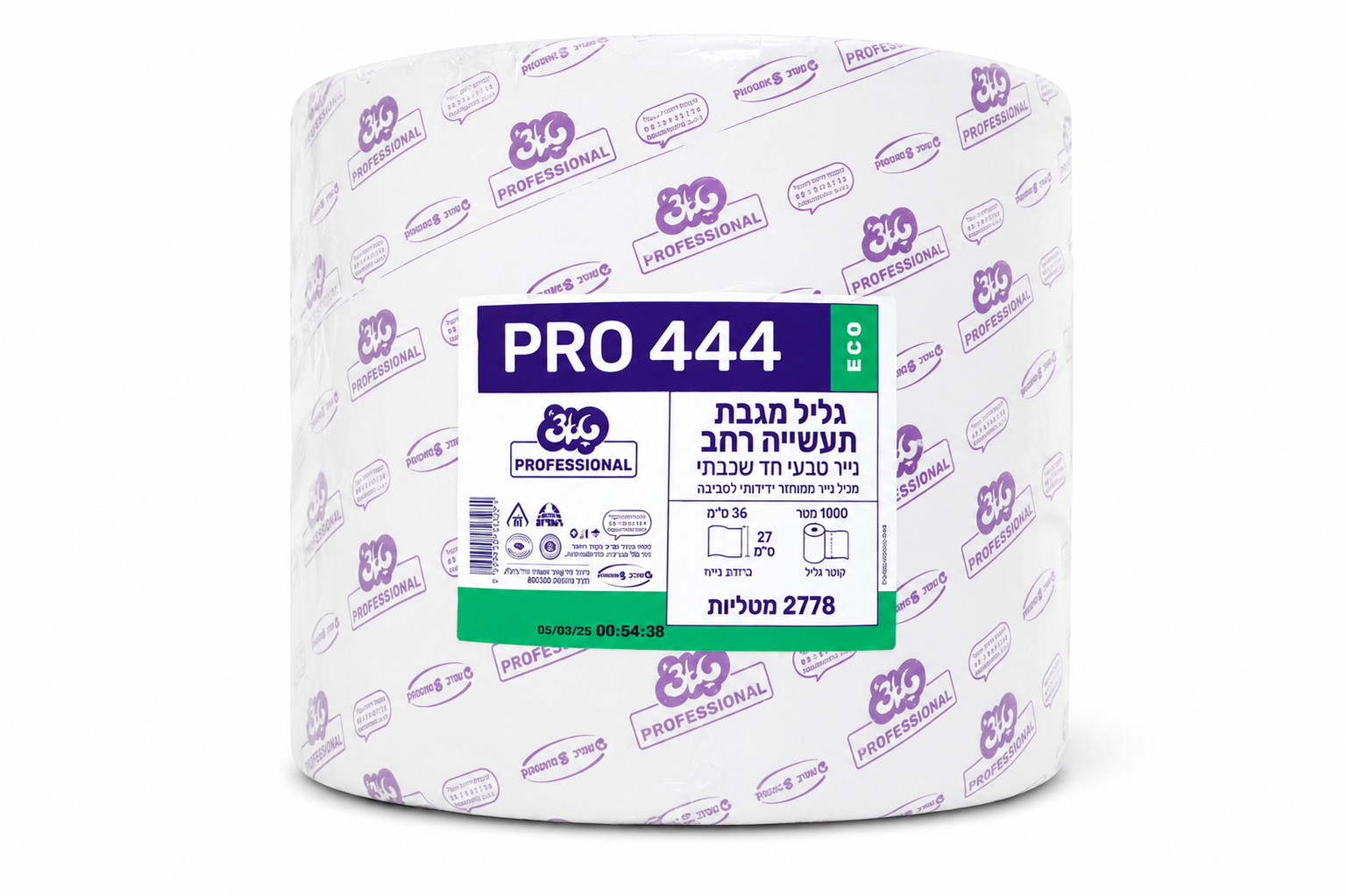 גליל נייר תעשייתי טאץ דגם 444 1000 מטר רוחב 29 ס"מ