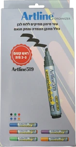 אורגנייזר ארטליין 519 – 6 טושים מחיקים + מחק ללוח
