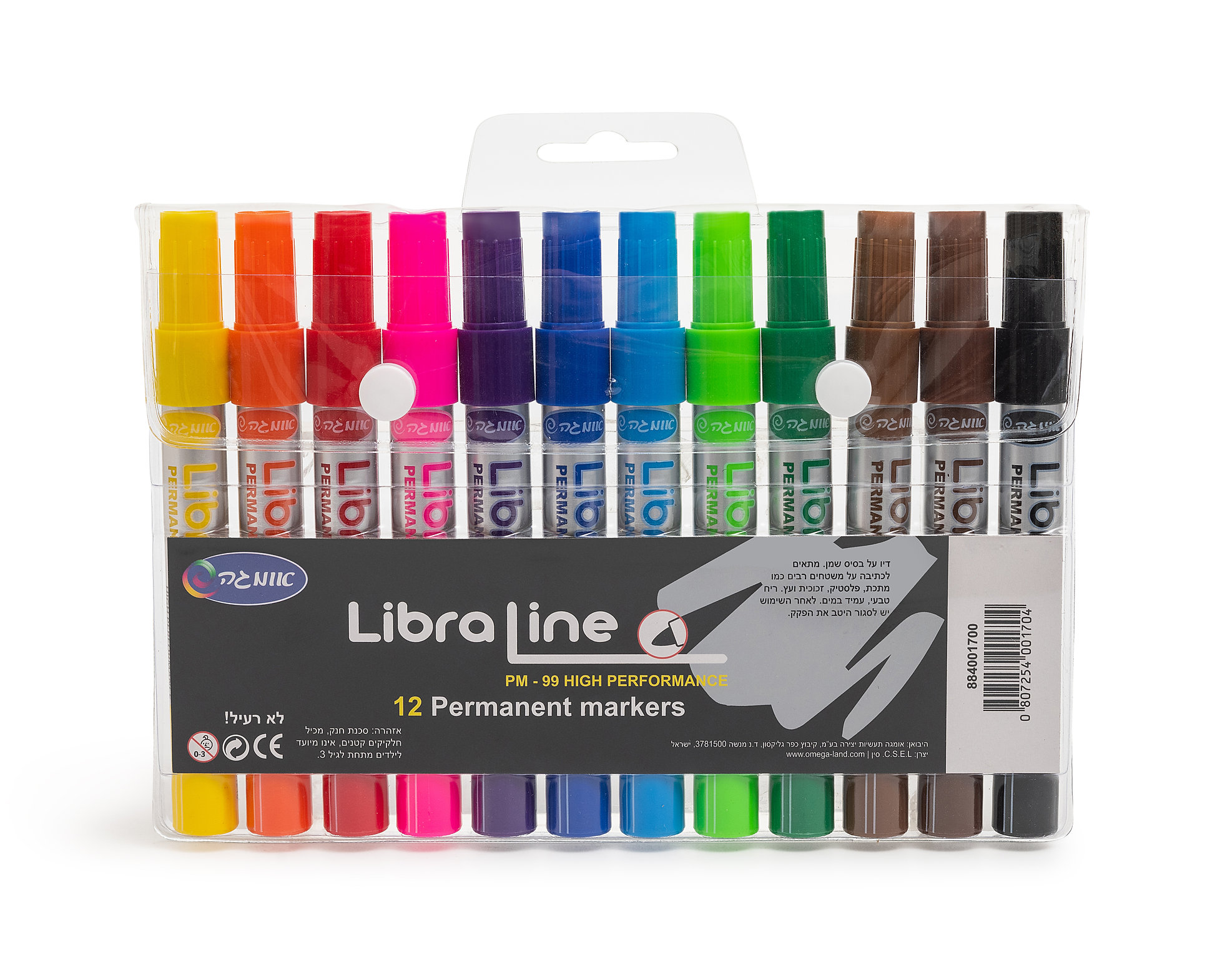 טושים אקרילים ( 12 יחידות ) אומגה FINE LINER