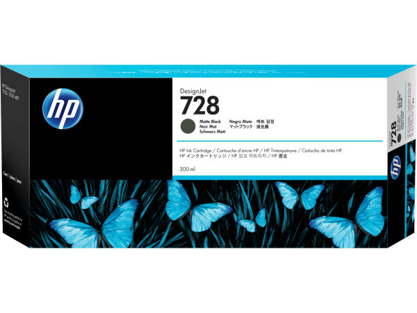 מילוי דיו לפלוטר שחור HP T-730 300ML F9J68A