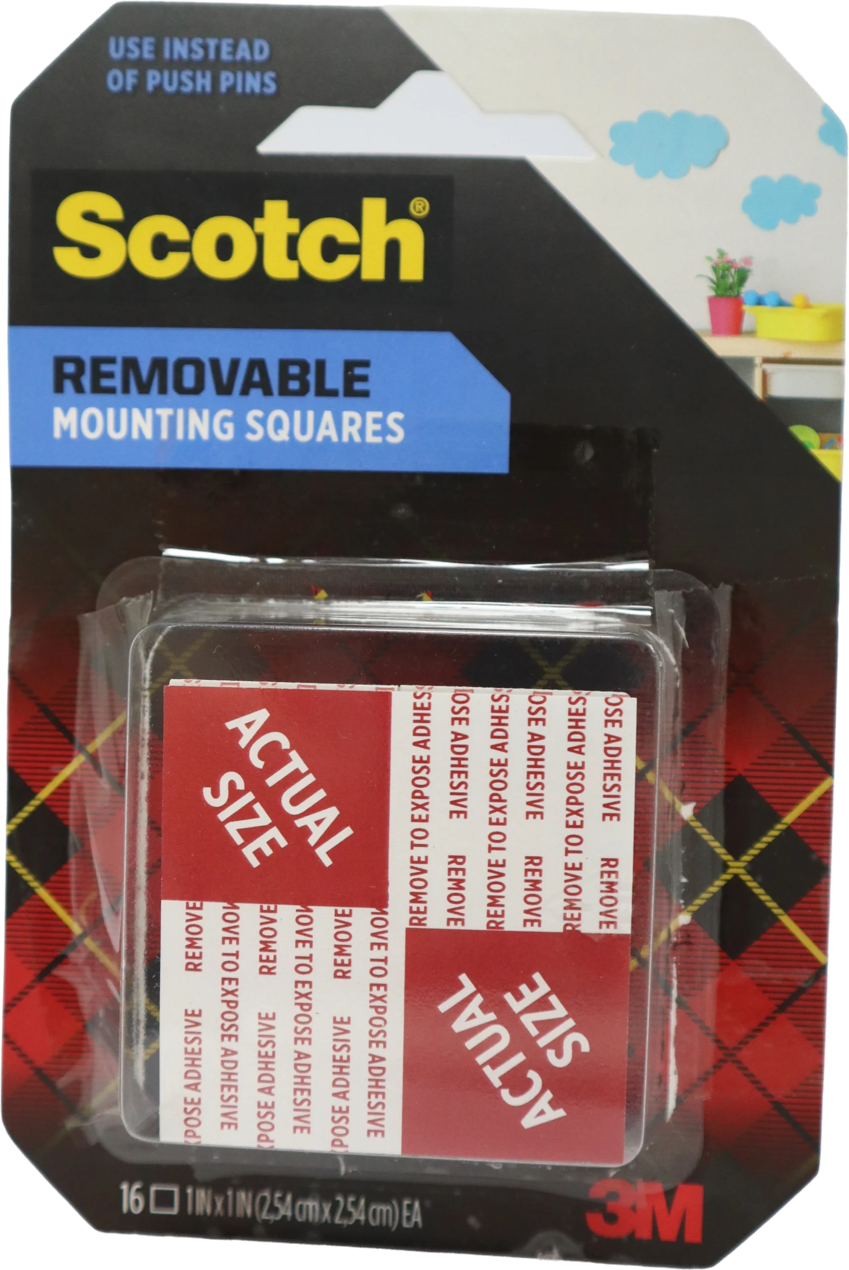 דבק דו צדדי ריבועים 3M ( 16 יחידות ) 111