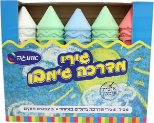 חבילת 4 יחידות גיר מדרכה צבעוני עבה