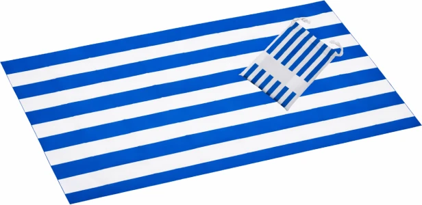 מגבת חוף ענק מיקרופייבר פסים כחול