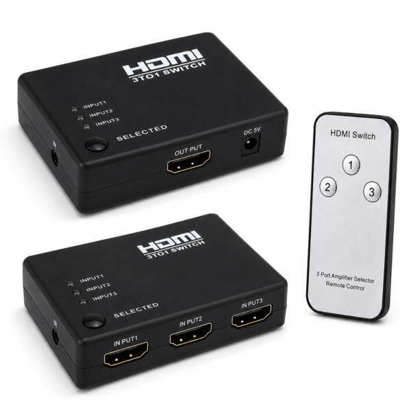 קופסת מיתוג HDMI אוטומטית עם 3 כניסות