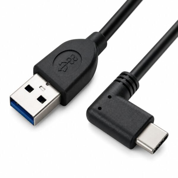 כבל USB-C זכר זוויתי ל-USB-A 3.0 זכר