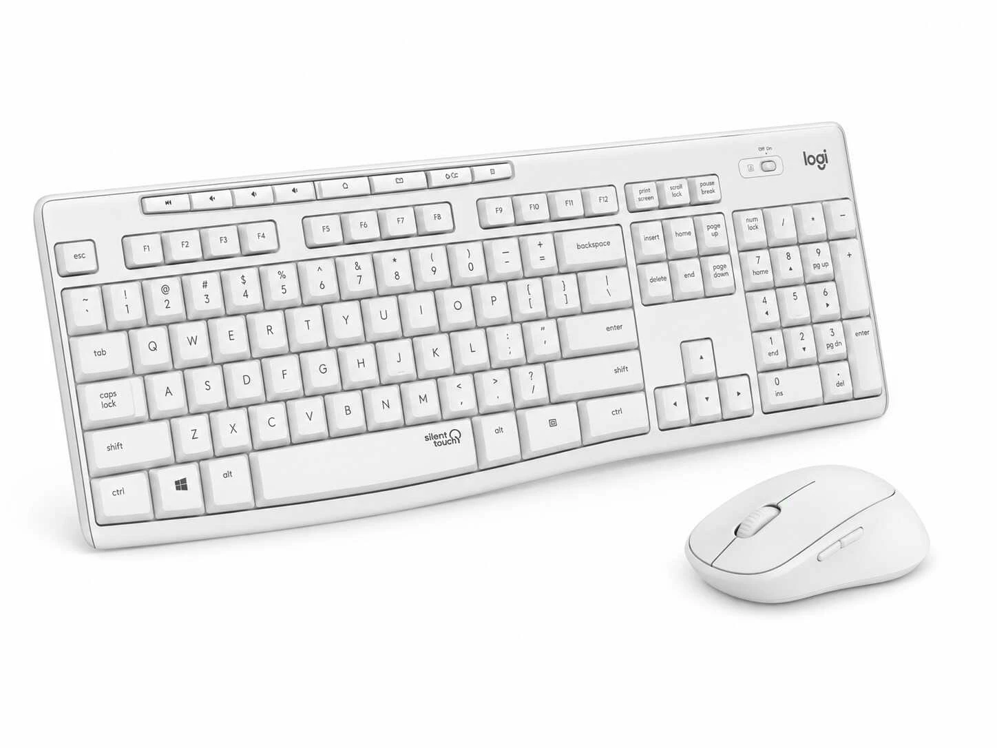 סט מקלדת ועכבר אלחוטי Logitech MK295 Silent לבן