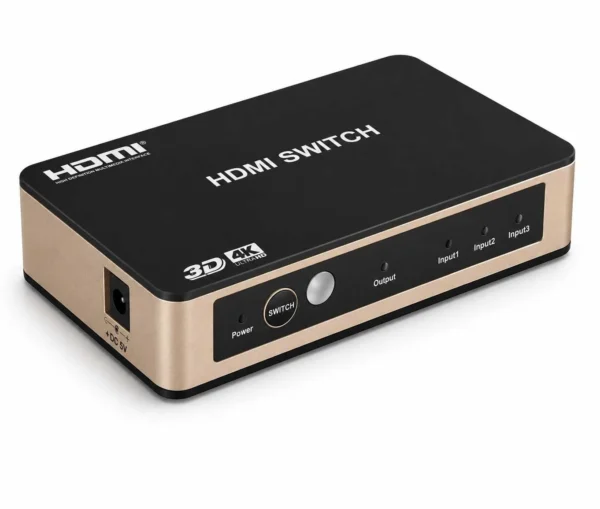 ממתג HDMI ל-5 פורטים תומך 4K ו-3D כולל שלט והחלפה אוטומטית